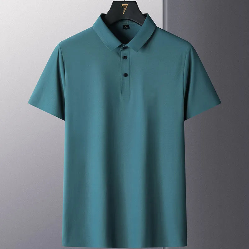 Non-ironing men's shirt in solid colour with short sleeves, available in multiple sizes and colours.