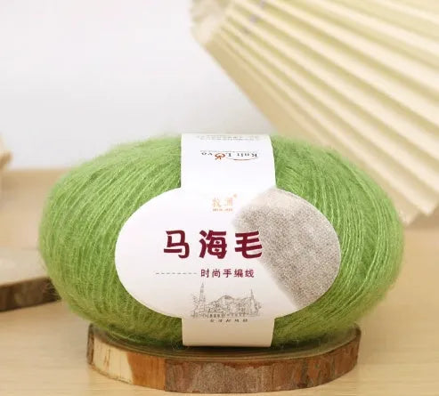 Mohair scarf DIY kit with wool ball and hand-weaving instructions for 180cm spring accessory