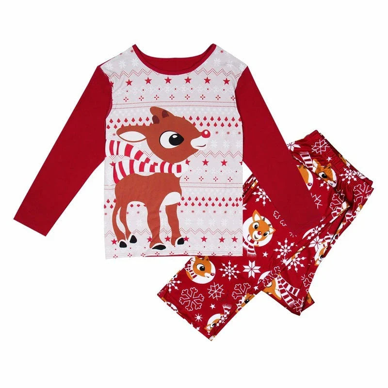 Cozy Family Christmas Pajamas with Cute Fox Print Design for the Whole Household