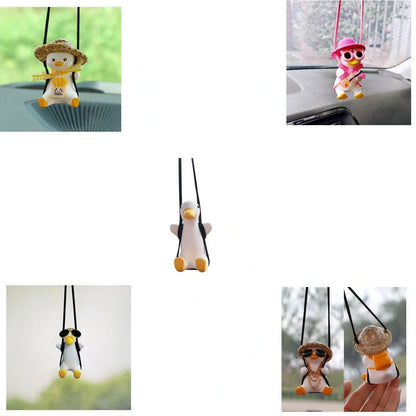 Cute anime little duck swing car pendant for rearview mirror decoration