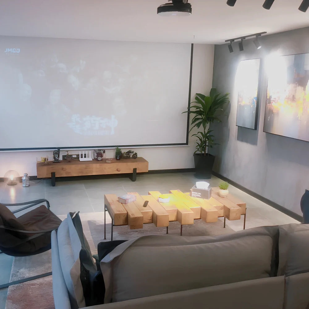 Nordic style solid wood coffee table with clean lines and water-based paint finish in natural wood tone