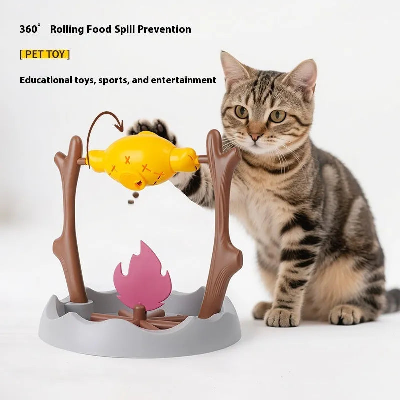 30x30x29cm cat toy with tumbling design that dispenses treats through motion, constructed from ABS PP TPR materials
