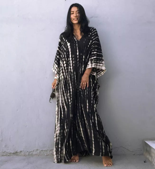 Cotton Beach Cover-up Robe Dress in various colors, perfect for beach or poolside lounging.