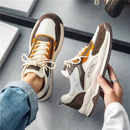 Men's Fleece Sports Casual Cotton Shoes in apricot, green, and beige