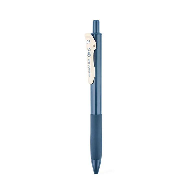 Retro colour gel pen set with plastic barrel and 0.5mm tip in five colour options
