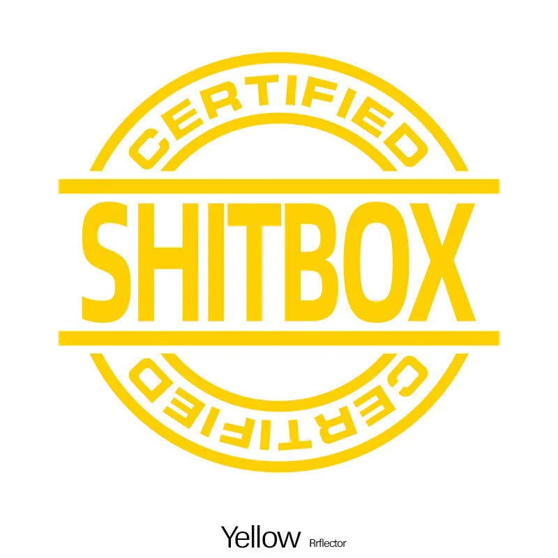 13x12cm vinyl car sticker in assorted colours including black, white, silver, gold, red, blue, green, yellow, glitter, and multicolour options
