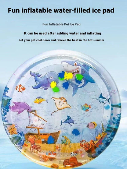 Cooling Pet Water Bed Cushion with vibrant designs for pets and children to enjoy refreshing relief from summer heat