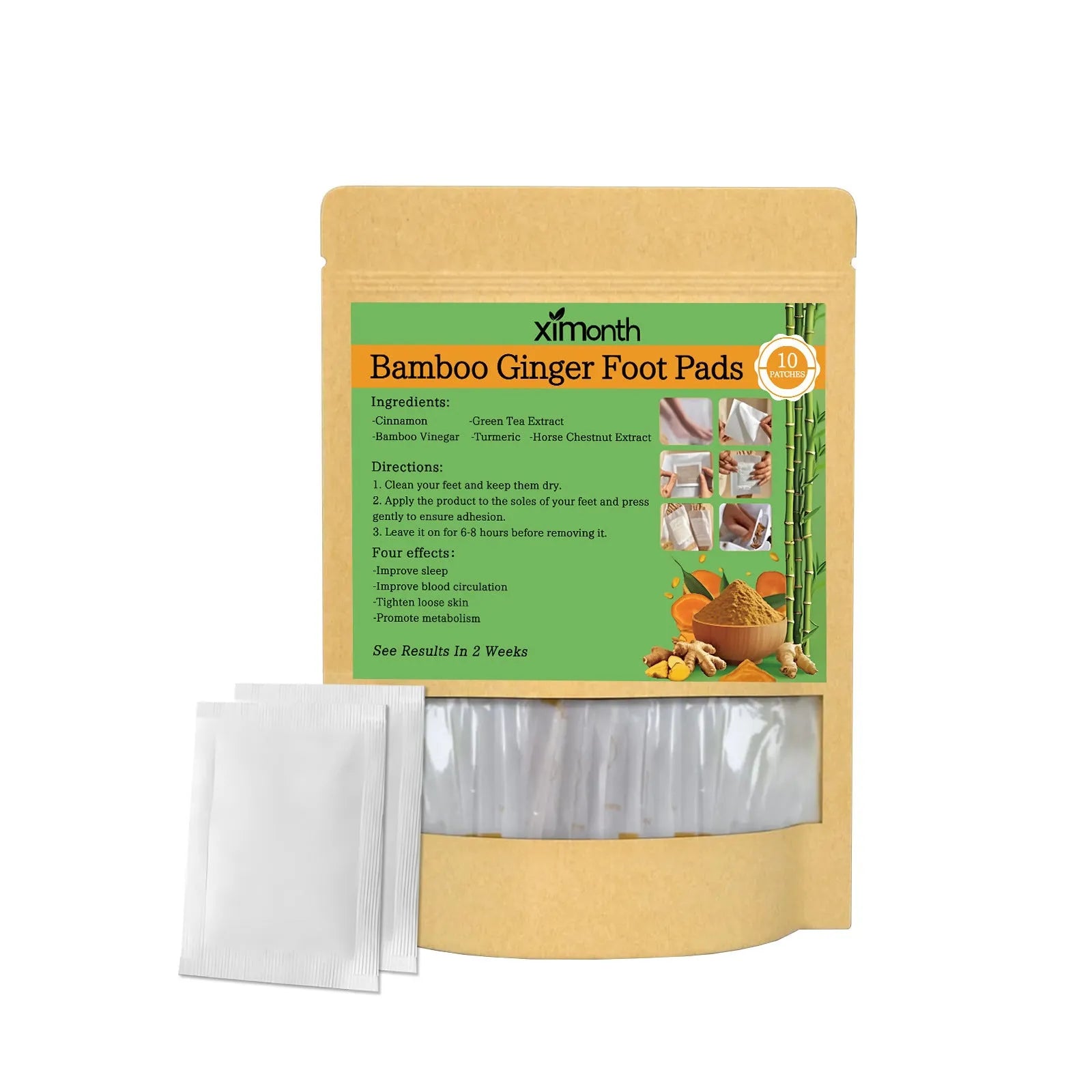 10-pack natural ingredients health patches in adhesive bandage format