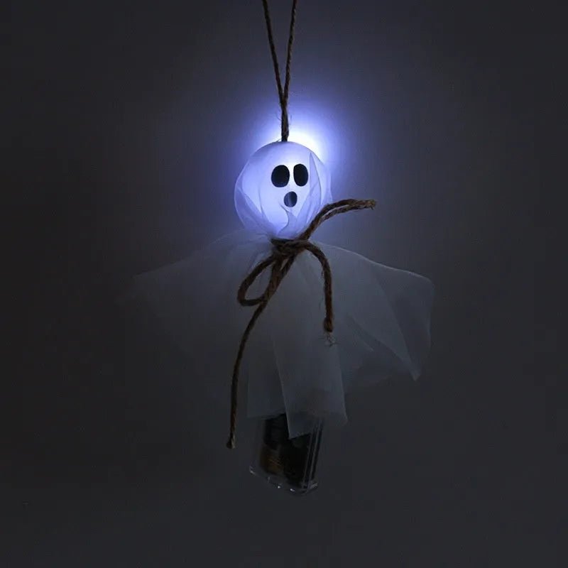 Halloween LED lighting chain with colourful ghost lights and battery box for seasonal decoration