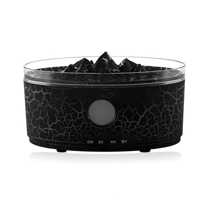 Volcano aroma diffuser unit showing water tank and control buttons with remote control