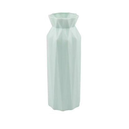 Simple drop-resistant melamine vase in green, grey, pink, or white with 7.2cm base diameter for stable floral displays.