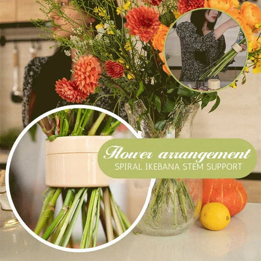 Spiral Stem Flower Holder in various colors and sizes for creating beautiful floral arrangements