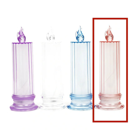 LED electronic candle light in transparent colour with diamond pattern, 15cm height