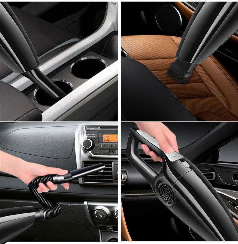 PoHigh Power Hypa car vacuum cleaner with 36cm length, black or orange colour, showing cigarette lighter connection