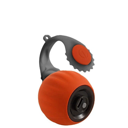 Automatic gravity sudden ball cat toy in orange and blue, made from durable silicone