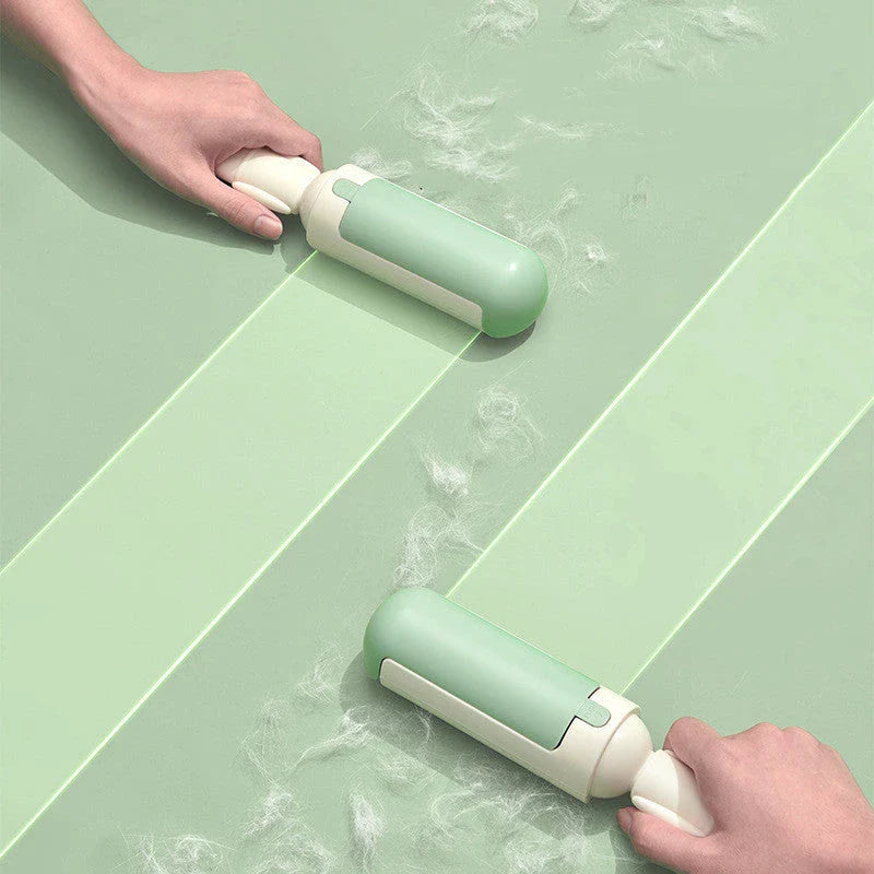 Versatile pet hair remover roller with comfortable, non-slip handle for effortless cleaning of couches, car seats, carpets, and bedding