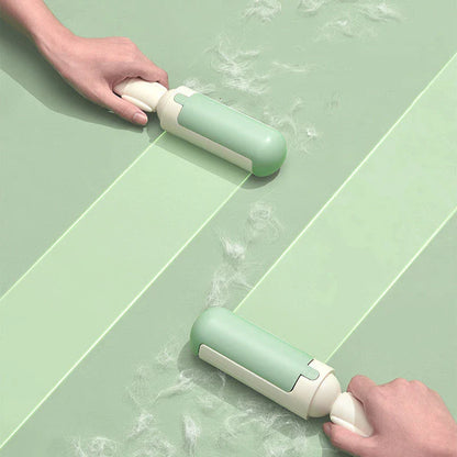 Versatile pet hair remover roller with comfortable, non-slip handle for effortless cleaning of couches, car seats, carpets, and bedding