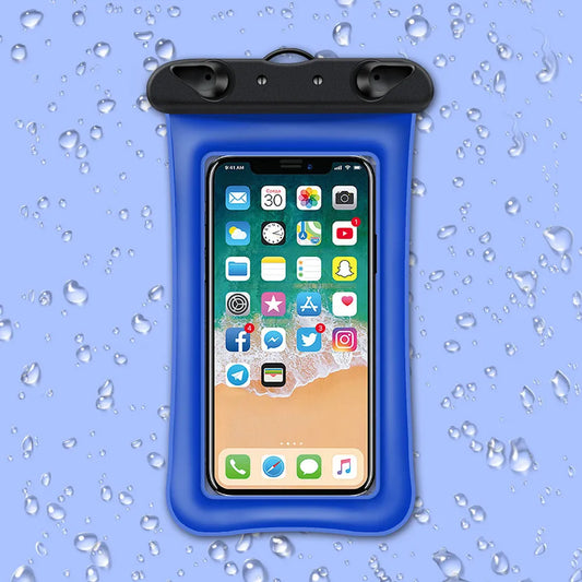 Double airbag mobile phone waterproof bag in various colours with 45cm rope and ABS switch