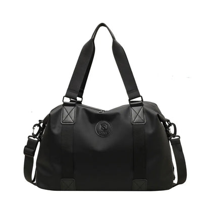 Waterproof Oxford cloth travel bag with dry wet separation compartments in black colour option
