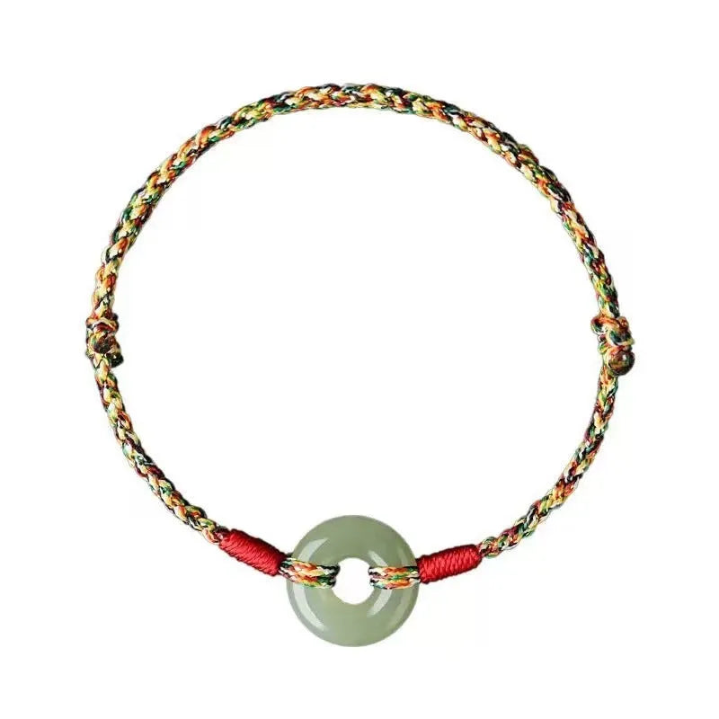 Peace Buckle Colourful Rope Bracelet woven handmade unisex accessory