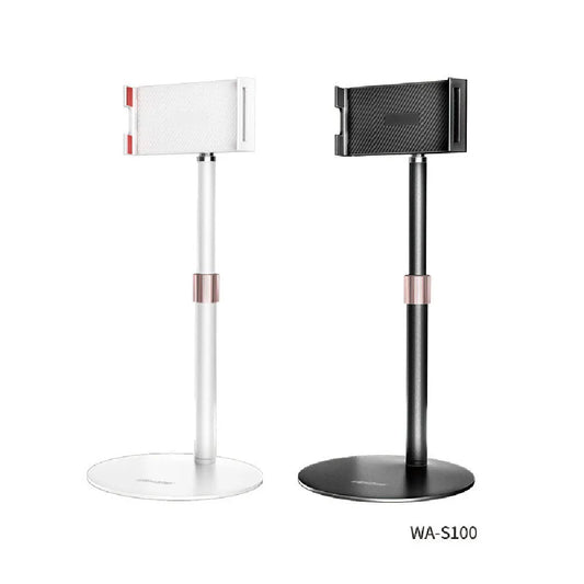 Black tablet computer bracket with extended 200mm telescopic arm holding 11-inch device