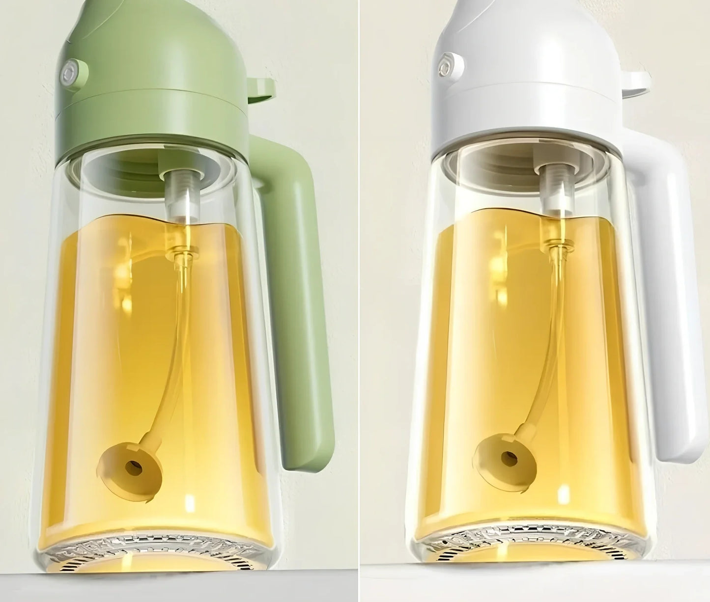 Spray oiler with automatic mechanism, transparent PP glass body showing oil level, 450ml capacity