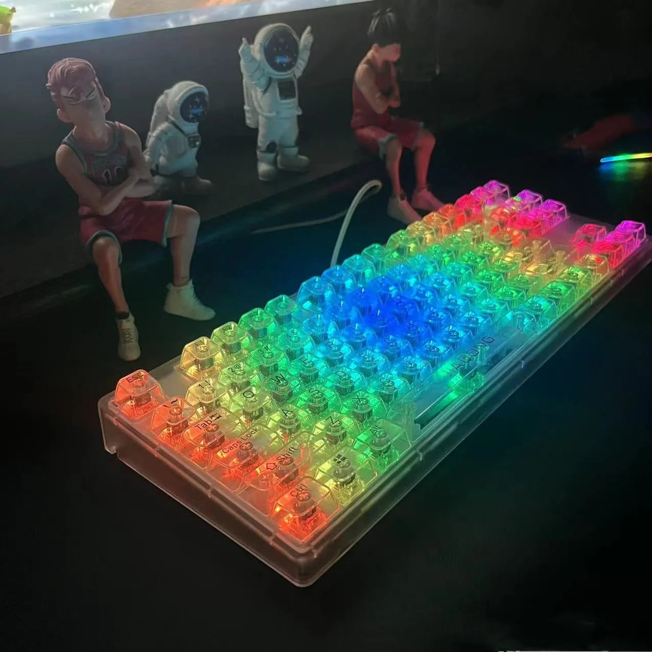 Full set of 132 transparent plastic key caps for mechanical keyboard replacement