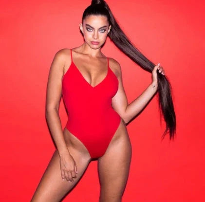 Sexy backless one-piece swimsuit in various vibrant colors with adjustable straps for a flattering fit