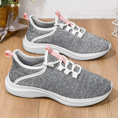Women's black mesh casual sneaker with lace-up closure and EVA sole