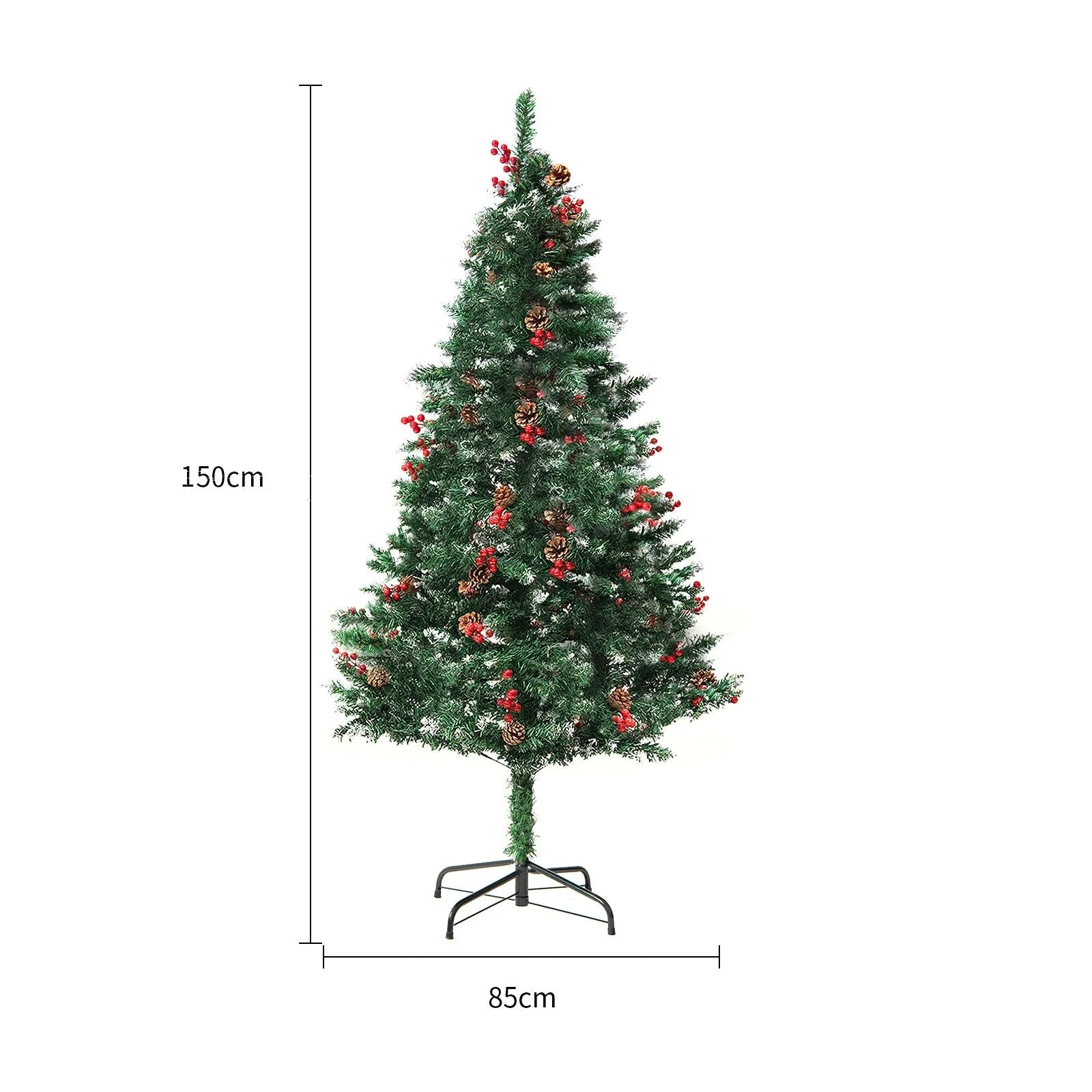 Premium PVC Artificial Christmas Tree with Snowy Branches and Lush Green Foliage
