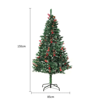 Premium PVC Artificial Christmas Tree with Snowy Branches and Lush Green Foliage