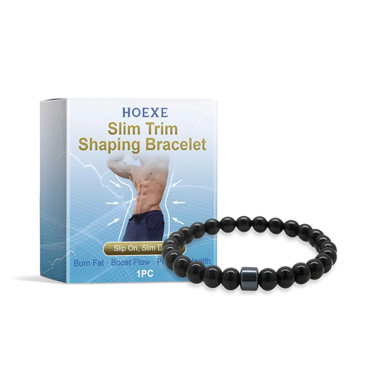 Men's bracelet made of glass and black gallstone, a single body shaping wristband.
