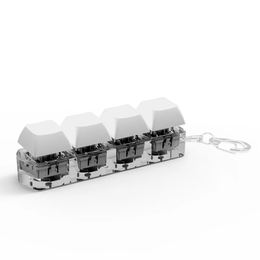 Four-key mechanical keyboard switch tester with transparent bottom shell and ABS plastic construction