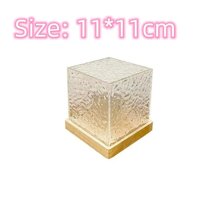 Geometric crystal table lamp projecting water ripple light patterns with remote control