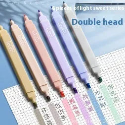 Double-headed fluorescent marking pens showing 2.5mm and 5mm tips with Sweet and Salt colour series options