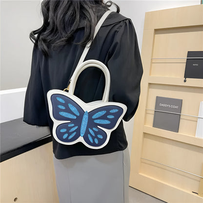 Women's square crossbody shoulder bag in PU leather with contrast colour detailing