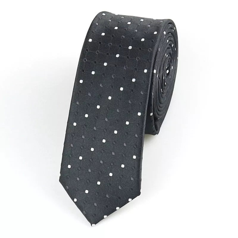 Korean style glossy hand tie for men, 5cm wide, striped dot retro design