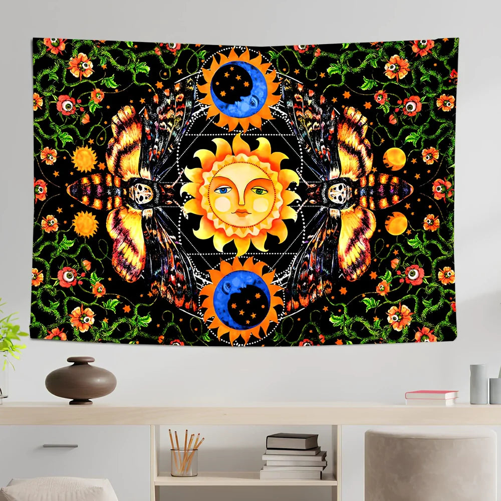 Digital printing wall tapestry in brushed finish showing colour option SM-XY327 at 150x130cm dimensions