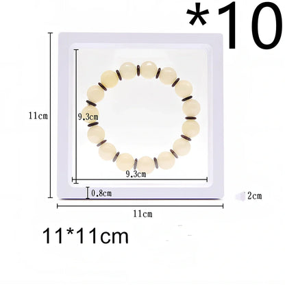 Black 11x11cm suspended 3D floating display frame holder with square base for coins and gems