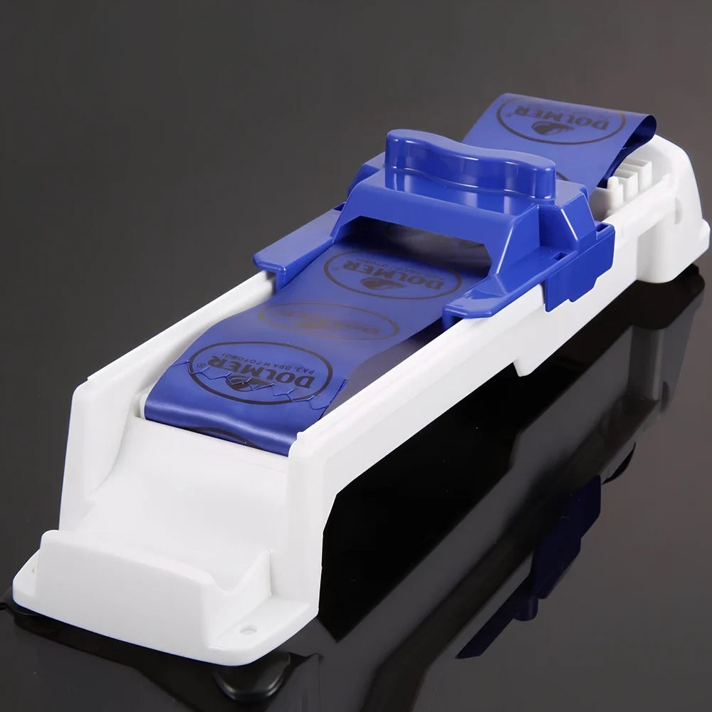 Blue vegetable roll meat roller measuring 36cm with food-safe plastic construction for creating vegetable-wrapped meat portions