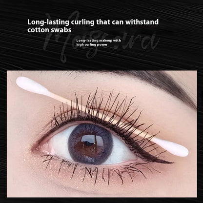 Black mascara tube for curly long lashes, 14cm tall with 8g content.
