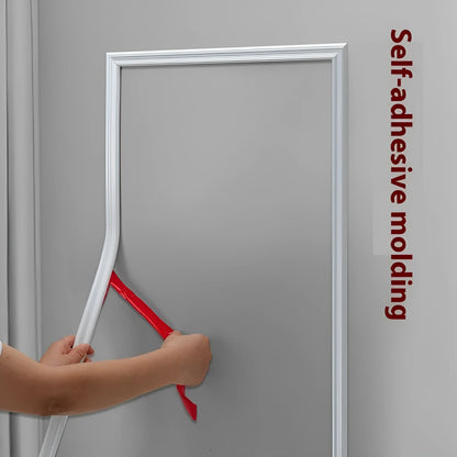 Flexible PVC background wall shaping frame with self-adhesive edge banding in four colour options