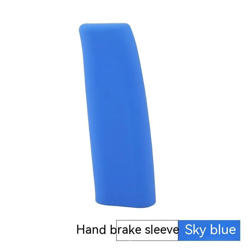 Silicone handbrake sleeve for cars in black, grey, beige, red, and blue colours