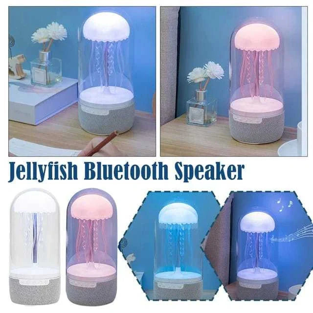 3-in-1 Jellyfish Lamp Bluetooth Speaker with colorful LED lights and compact design