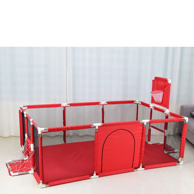Children's playpen tent with steel pipe framework and Oxford cloth fencing in multiple colour options