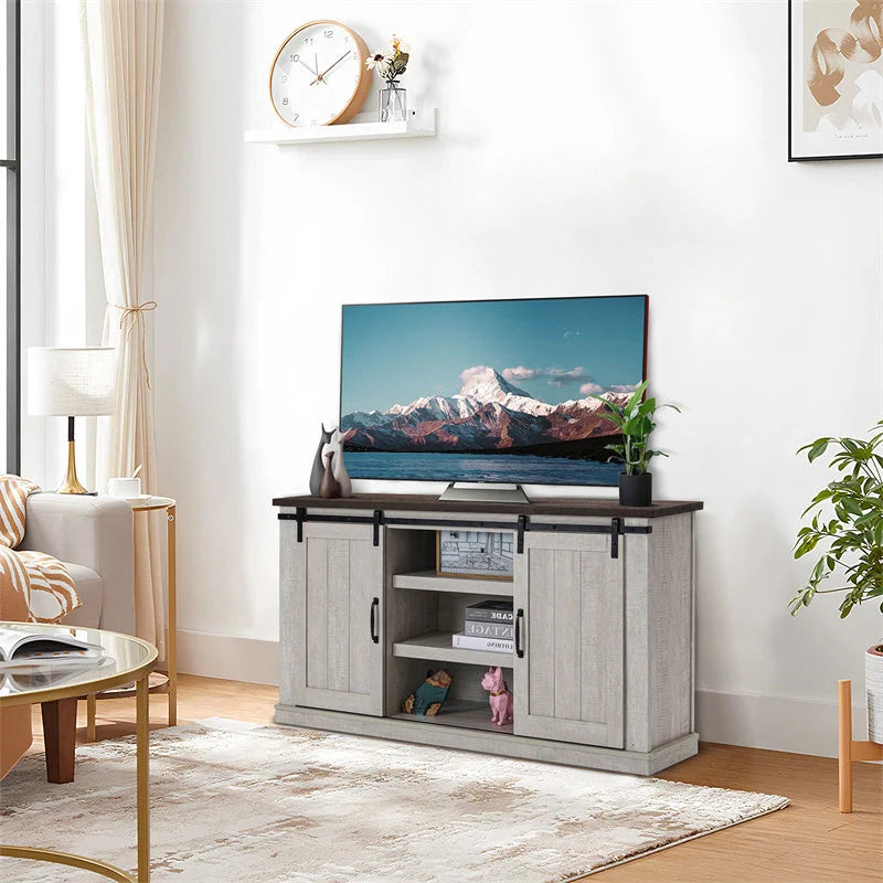 Vintage Wooden TV Cabinet in living room setting