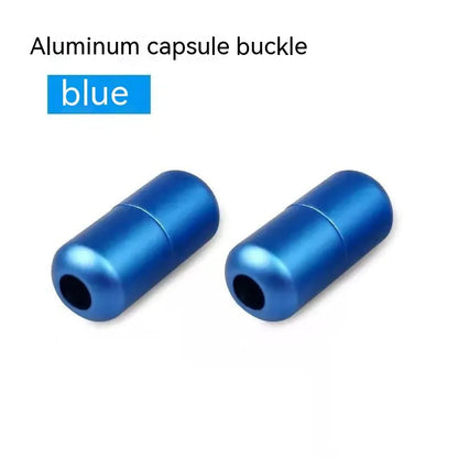 6mm metal capsule shoelace buckle pair in 15 colours including black, white, pink, red, gold, and copper finishes