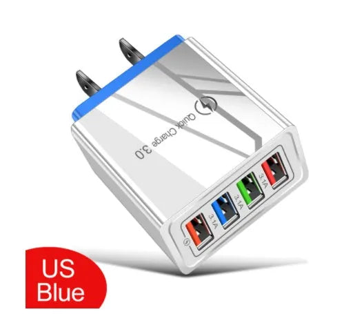 Simple Luminous 4USB mobile phone charger showing four USB ports and luminous indicators