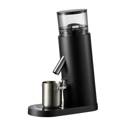 Electric coffee grinder with stainless steel construction and 0.5L capacity in retro style