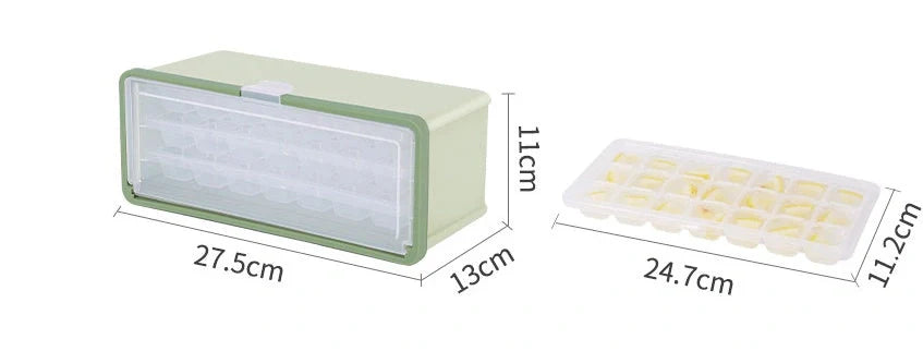 Drawer-type plastic ice cube mold with lid and storage bin for beer cooling